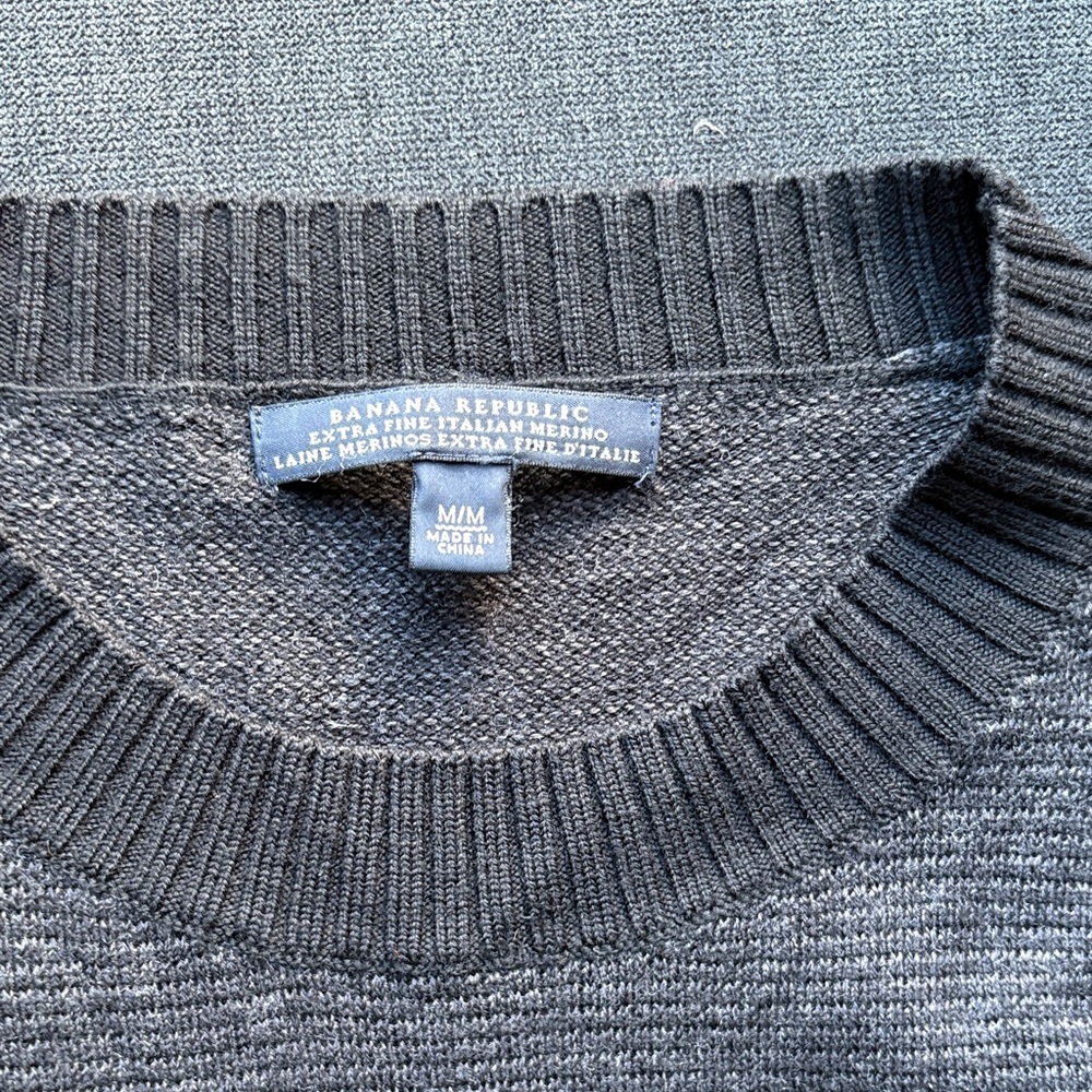 Italian Merino Wool Banana Republic Charcoal Crewneck Sweater dress
